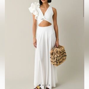 MAYGEL CORONEL Blanca Ruffle Maxi Dress
